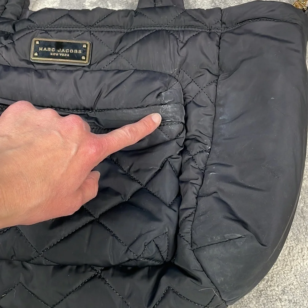 Marc Jacobs Quilted Nylon Baby Diaper Bag Travel Commute Duffle Black